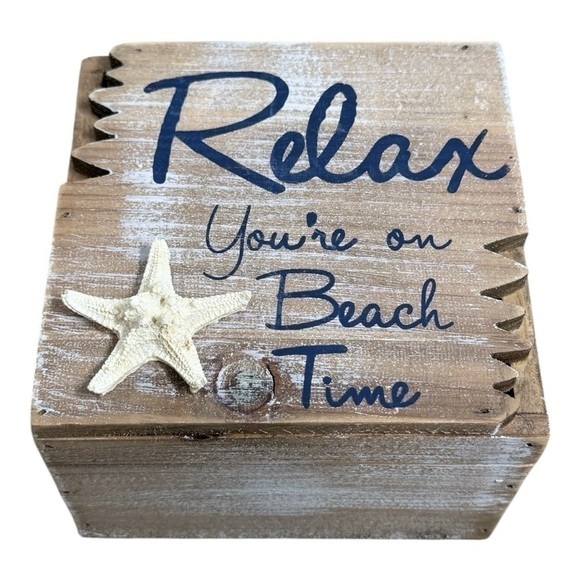 Other - Beach Time Wooden Decor Box Perfect For Beach Badges Or Shells From Vacation